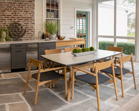 CO9 Design Katonah 63" Ceramic Top Dining Table w/ Umbrella Hole | KA63C