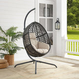 Crosley Furniture - Calliope Indoor/Outdoor Wicker Hanging Egg Chair Sand/Dark Brown - Egg Chair & Stand