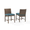 Crosley Furniture - Bradenton 2Pc Outdoor Wicker Dining Chair Set Navy/Weathered Brown - 2 Dining Chairs