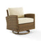 Crosley Furniture - Bradenton Outdoor Wicker Swivel Rocker Chair Sand/Weathered Brown