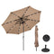 AZ Patio Heaters - Solar Market Umbrella with LED Lights with base | MKC-UMB-T