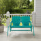 Crosley Furniture - Ridgeland Outdoor Metal Loveseat Glider Turquoise Gloss
