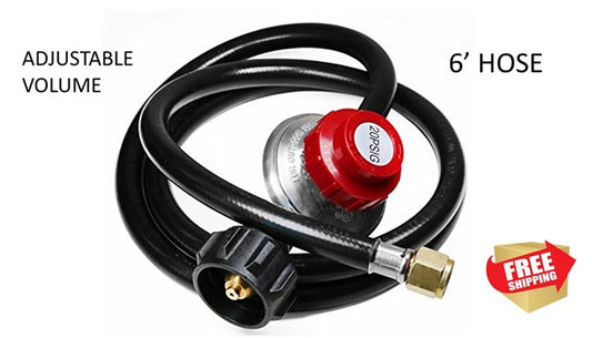 20 PSI High Pressure Adjustable Regulator With 6 Foot Hose | RYQU01