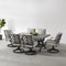 Crosley Furniture - Otto 7 Pc Outdoor Metal Dining Set Gray/Matte Black - Table & 6 Swivel Chairs