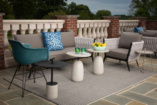 CO9 Design - Bayridge 18" Side Table with Handle | Black and Taupe