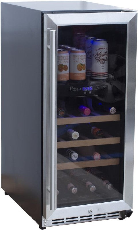 Summerset SSRFR-15WD 14 7/8 Inch 3.2C Outdoor Rated Dual Zone Wine Cooler - Stainless Steel