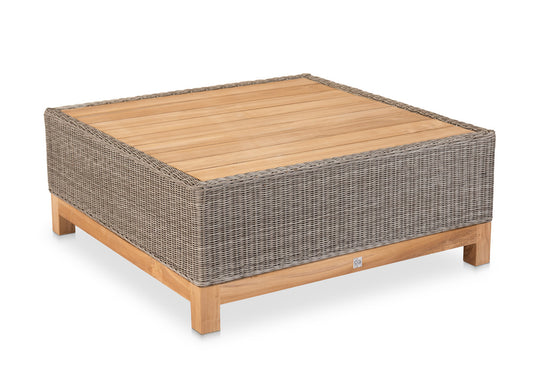 CO9 Design - Savannah Coffee Table or Side Table with Teak Inlaid Top | Brown or Grey