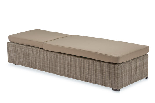 CO9 Design - Savannah White Coral Wicker Chaise lounge in Taupe Cushion or Dune Cushion