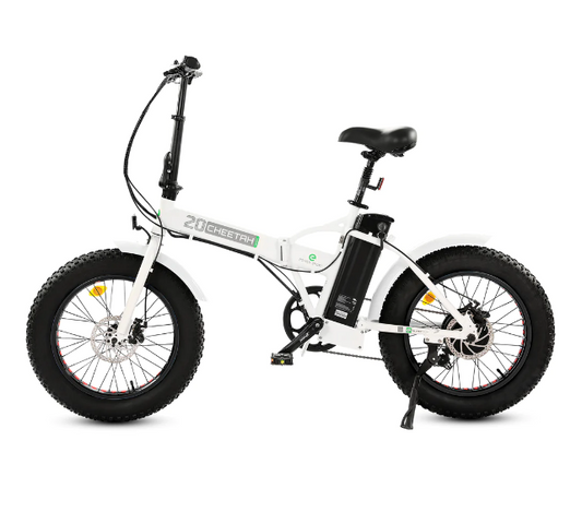 Ecotric White Fat Tire Portable And Folding Electric Bike - (UL-certified model)
