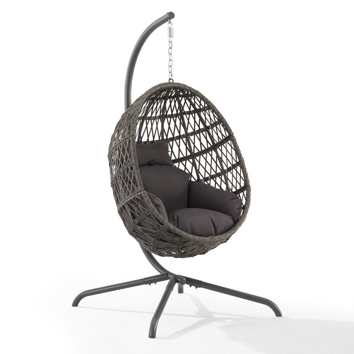 Crosley Furniture - Tess Indoor/Outdoor Wicker Hanging Egg Chair Gray/Driftwood - Egg Chair & Stand
