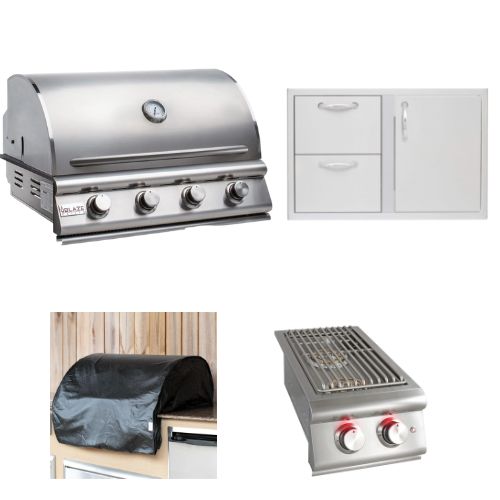 Blaze - 4 Piece Prelude LBM 32-Inch 4-Burner Outdoor Kitchen Package