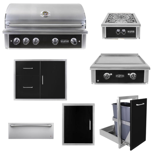 Wildfire Outdoor - 7 Piece Luxury Outdoor Kitchen Ranch PRO 42" Gas Grill 304 SS - WF-PRO42G-RH