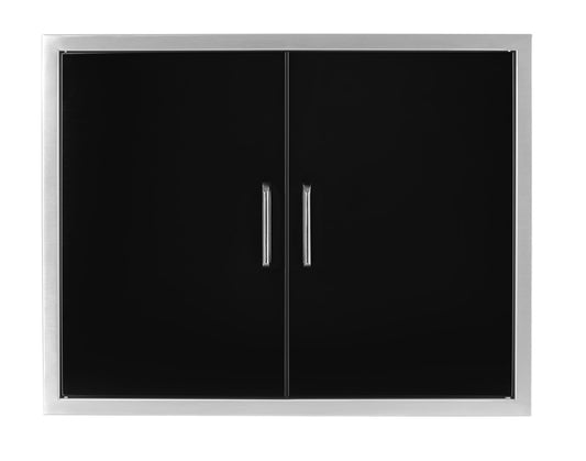 Wildfire Outdoor - Double Door 38"x24" BLACK SS - WF-DDR3824-BSS