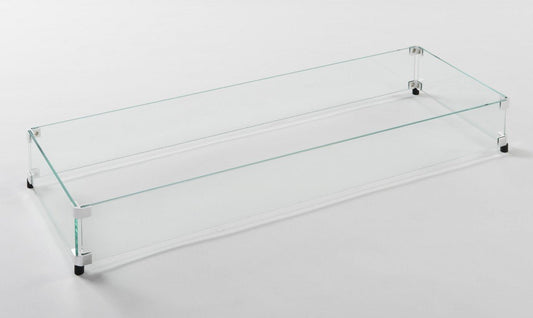 Outdoor Greatroom - 12" x 42" Linear Glass Wind Guard - GLASS GUARD-1242