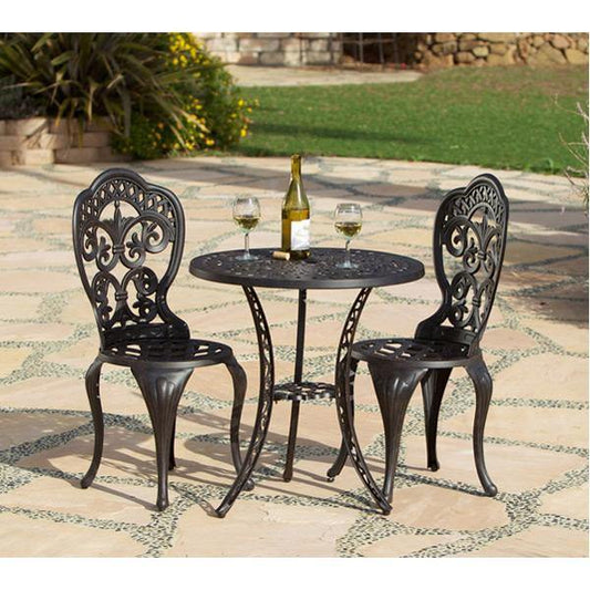 AFD Home Bistro Set Fiesta Outdoor Aluminum 3 Piece Bistro Set