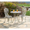 AFD Home Bistro Set Fiesta Outdoor Aluminum Ecru 3 Piece Bistro Set