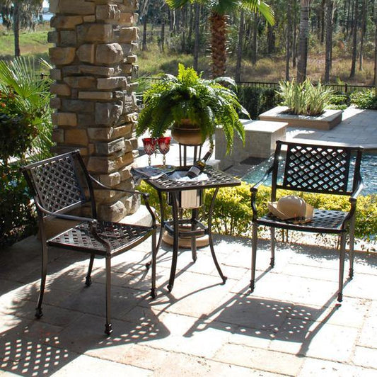 AFD Home Bistro Set Savannah Outdoor Aluminum 3 Piece Bistro Set