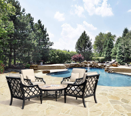 AFD Home Conversation Set Astoria Outdoor Deep Seating Set of 5