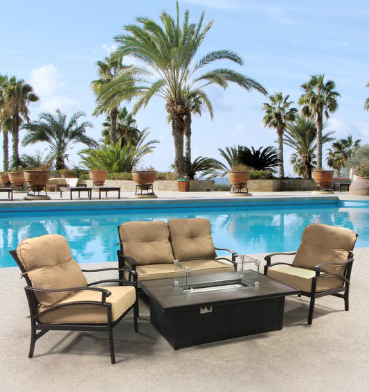 AFD Home Conversation Set Miramar Outdoor Aluminum 4 Piece Motion Set