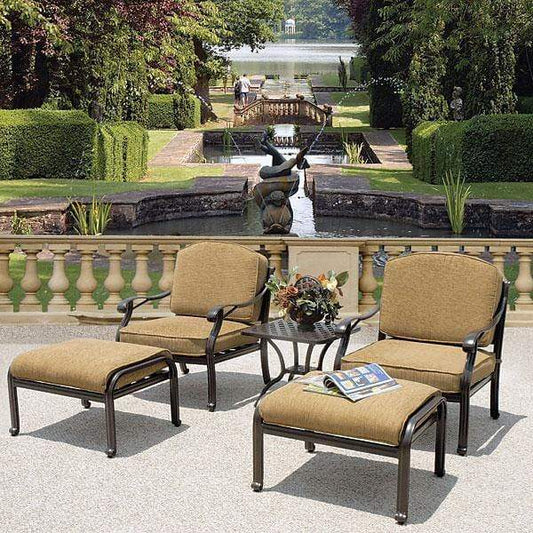 AFD Home Outdoor Chairs Savannah Outdoor Aluminum Club Chair Set of 5