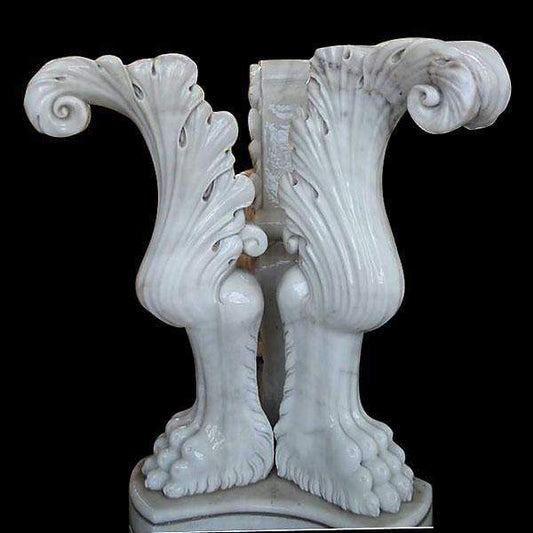 AFD Home Outdoor Decor Fleur De Lis Vase White Marble