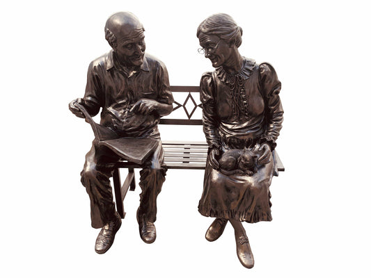 AFD Home Outdoor Decor Grandma and Grandpa on Bench