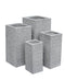 AFD Home Outdoor Decor Lion Stone Square Planter Set of 4 in Gray Finish