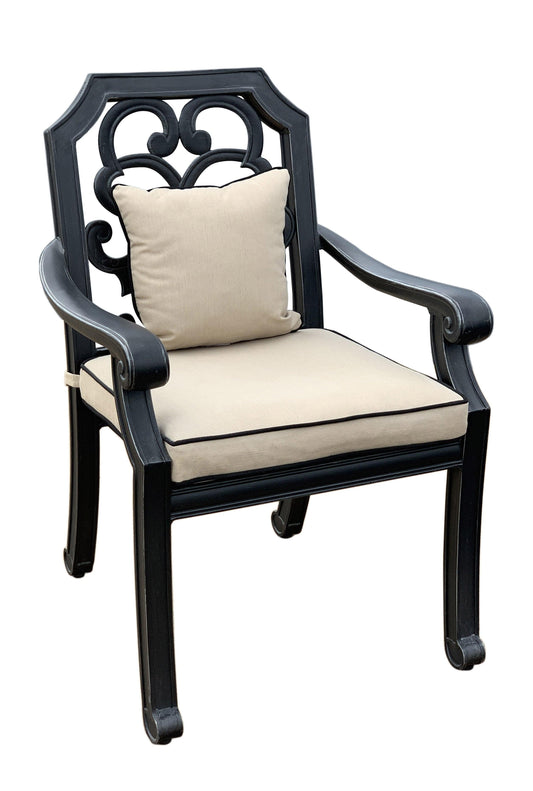 AFD Home Outdoor Dining Chairs Astoria Dining Armchair with Accent Pillow