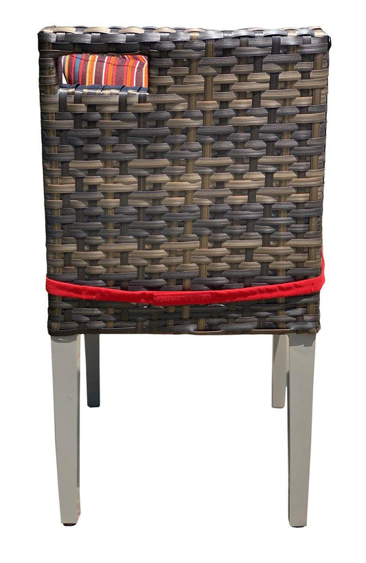 AFD Home Outdoor Dining Chairs Panorama Dining Side Chair with Cushion Red