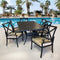 AFD Home Outdoor Dining Set Miramar Outdoor Aluminum 7 Piece Dining Table Set