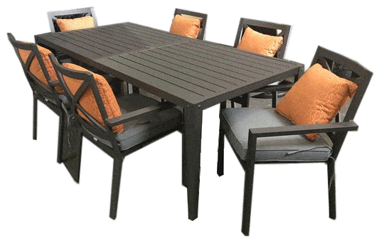 AFD Home Outdoor Dining Set Titan Dining Table Set of 7