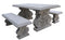 AFD Home Outdoor Table Classic Acanthus Garden Table and Bench set of 3