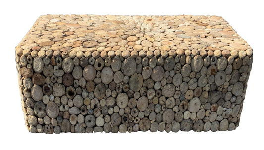 AFD Home Sales Inventory Oyster Cross Cut Random Wood Solid Bench Table 41" Wide