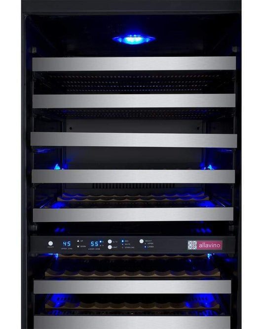 Allavino Wine & Beverage Centers FlexCount Series 121 Bottle Dual Zone Wine Refrigerator VSWR121-2SL20