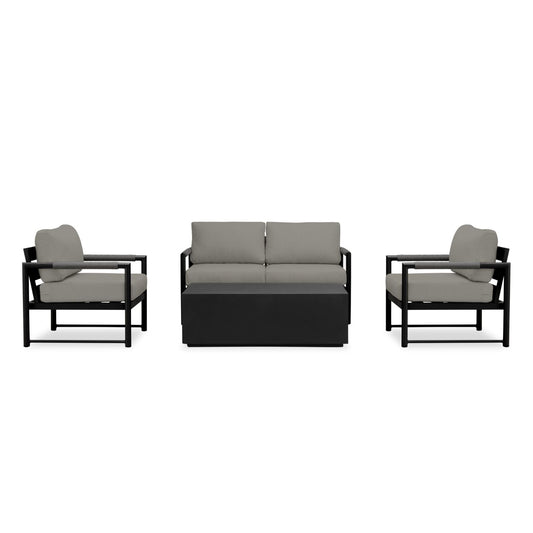 Harmonia Living - Alto 5 Piece Loveseat Set - Black/Carbon | l ALTO-BK-CO-SET111-CC