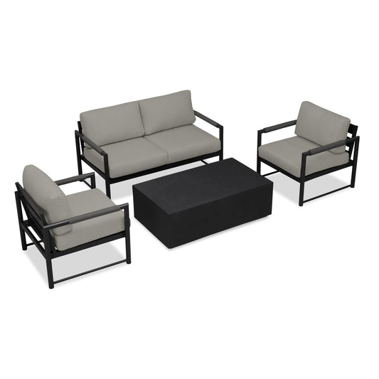 Harmonia Living - Alto 5 Piece Loveseat Set - Black/Carbon | l ALTO-BK-CO-SET111-CC