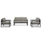 Harmonia Living - Alto 3 Piece Loveseat Set - Black/Carbon | ALTO-BK-CO-SET120-CC