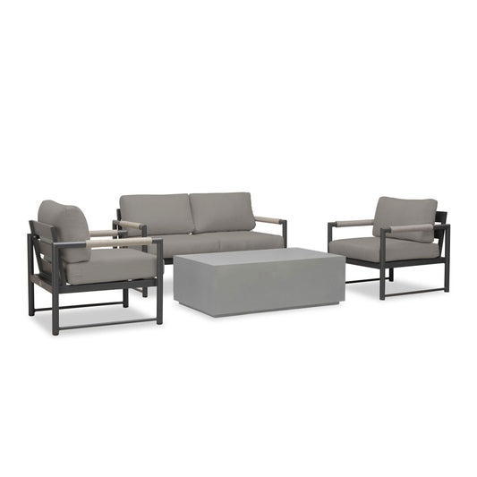Harmonia Living - Alto 5 Piece Loveseat Set - Slate/Pebble Gray | ALTO-SL-PG-SET111-CC