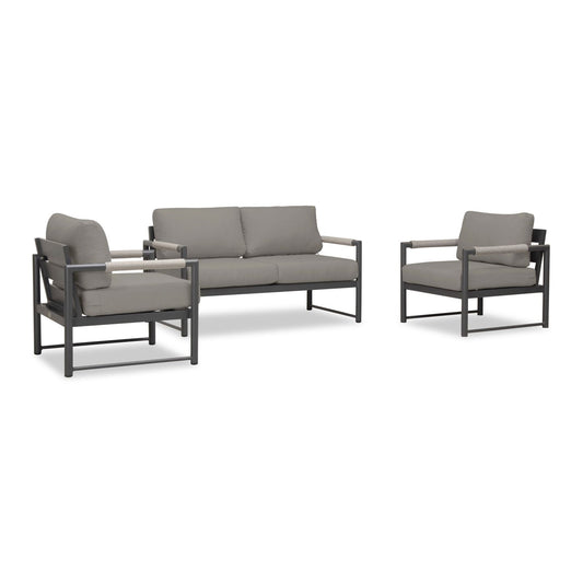 Harmonia Living - Alto 3 Piece Loveseat Set - Slate/Pebble Gray | ALTO-SL-PG-SET120-CC