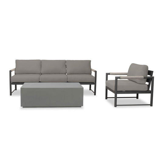 Harmonia Living - Alto 3 Piece Sofa Set - Slate/Pebble Gray | ALTO-SL-PG-SET130-CC