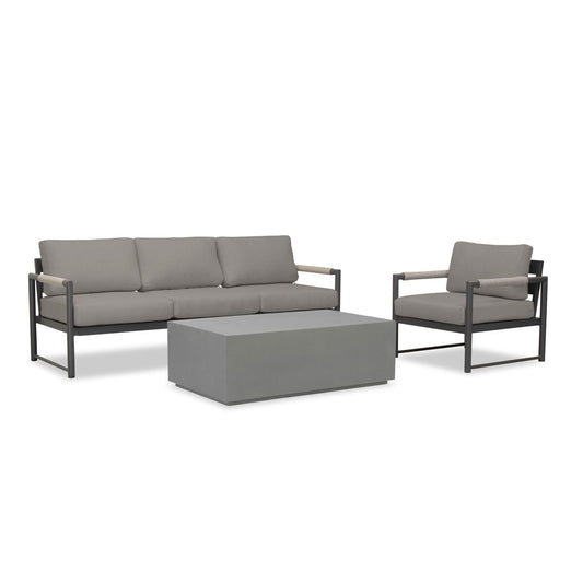 Harmonia Living - Alto 3 Piece Sofa Set - Slate/Pebble Gray | ALTO-SL-PG-SET130-CC