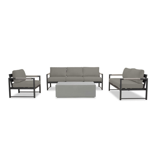 Harmonia Living - Alto 4 Piece Sofa Loveseat Set - Black/Carbon | ALTO-SL-PG-SET137-CC