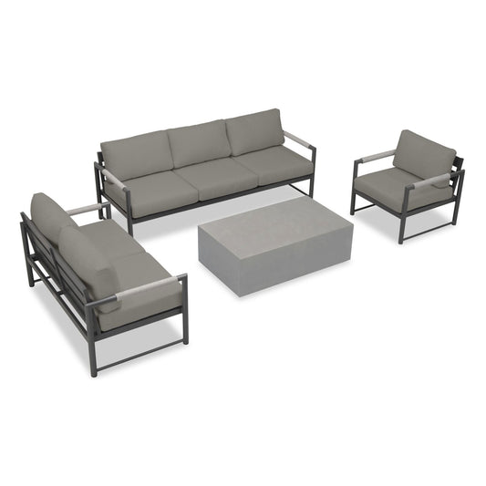 Harmonia Living - Alto 4 Piece Sofa Loveseat Set - Black/Carbon | ALTO-SL-PG-SET137-CC