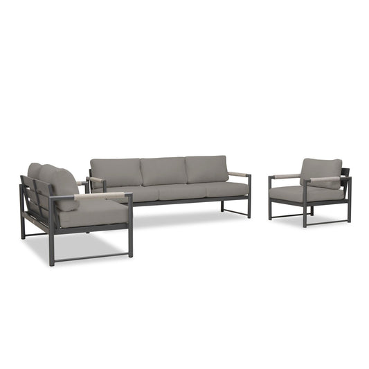 Harmonia Living - Alto 3 Piece Sofa Loveseat Set - Slate/Pebble Gray | ALTO-SL-PG-SET143