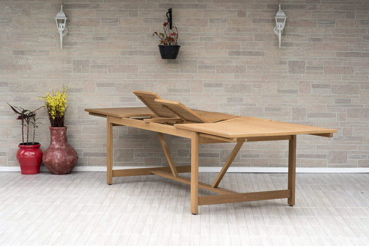 Amazonia Outdoor Teak Dining Set Amazonia 11 Piece Extendable Rectangular Dining Set SC LEYLOT_10BARI