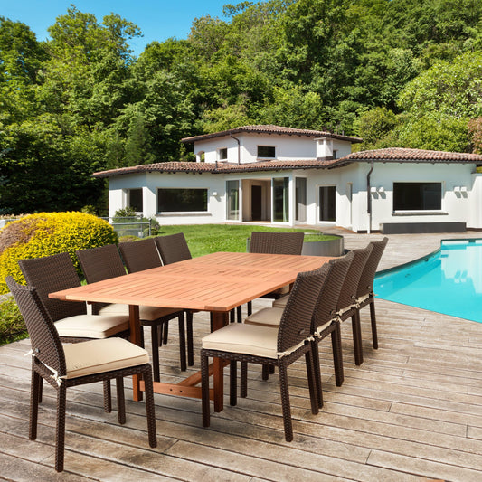 Amazonia Outdoor Teak Dining Set Amazonia 11 Piece Rectangular Patio Dining Set 542_10LIBSIDE_B