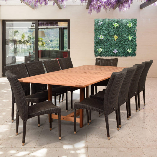 Amazonia Outdoor Teak Dining Set Amazonia 11 Piece Rectangular Patio Dining Set