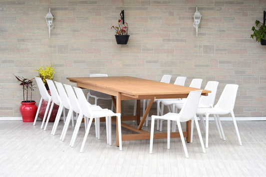 Amazonia Outdoor Teak Dining Set Amazonia 13 Piece Extendable Rectangular Dining Set