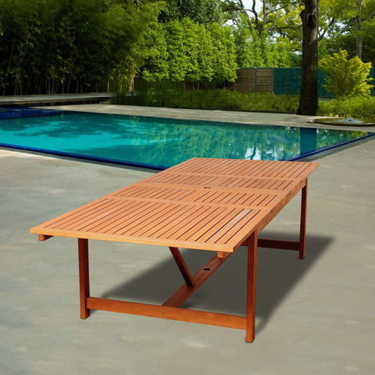 Amazonia Outdoor Teak Dining Set Amazonia 13 Piece Extendable Rectangular Dining Set SC LEYPAR_12VALSIDE WHT