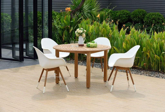 Amazonia Outdoor Teak Dining Set Amazonia 5 piece Teak Finish Patio Dining Set OLDBU_4CHAMARMWH LOT